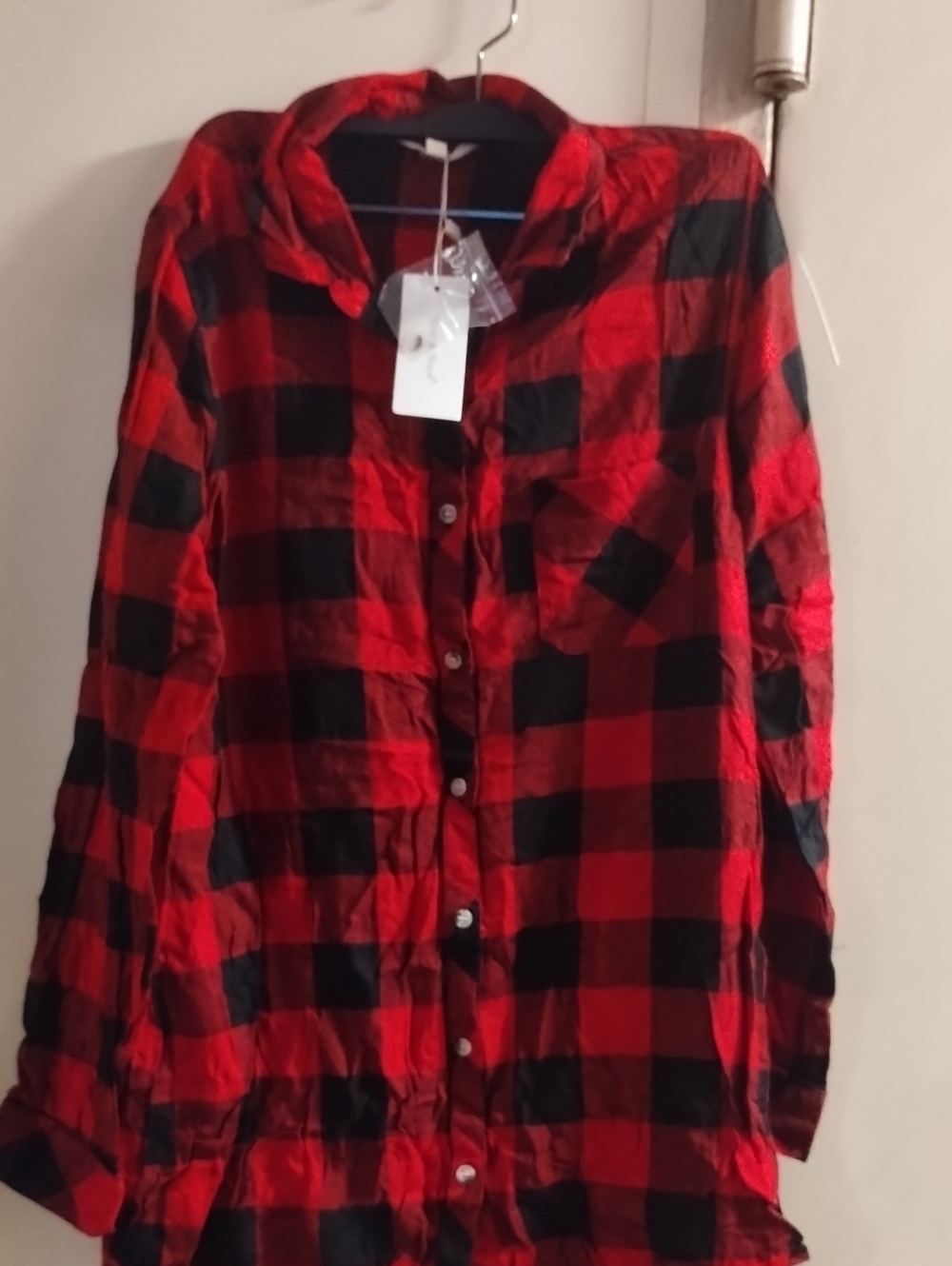 Red & Black Buffalo Plaid Button-Up Shirt